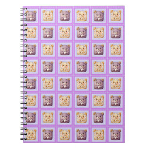 Cute Lavender Blueberry Patchwork cookie Bear Notebook