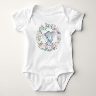 Cute Lavender Elephant Baby Jumpsuit