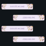 Cute Lavender Floral Back to School Kids<br><div class="desc">This set of watercolor floral lavender waterproof labels is perfect for women, girls, and kids who adore soft, elegant, and pastel designs. Ideal for labelling school supplies, water bottles, lunchboxes, and personal items, these durable name stickers feature delicate lavender-toned florals that add a touch of charm to everyday essentials. Whether...</div>