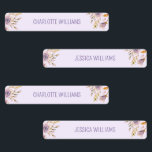 Cute Lavender Floral Back to School Kids<br><div class="desc">This set of watercolor floral lavender waterproof labels is perfect for women, girls, and kids who adore soft, elegant, and pastel designs. Ideal for labelling school supplies, water bottles, lunchboxes, and personal items, these durable name stickers feature delicate lavender-toned florals that add a touch of charm to everyday essentials. Whether...</div>