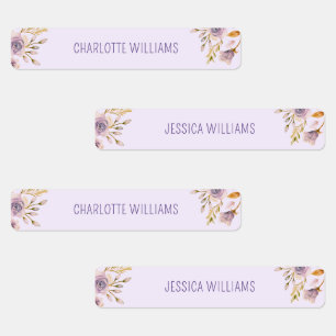 Cute Lavender Floral Back to School Kids