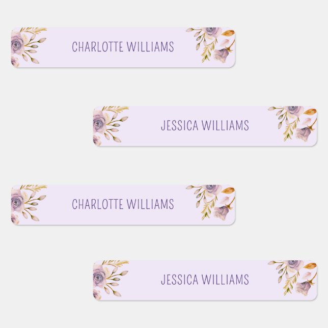 Cute Lavender Floral Back to School Kids (Group)