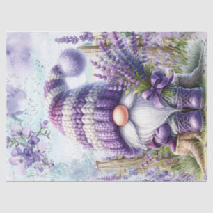 Cute Lavender Floral Gnome Tissue Paper