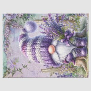 Cute Lavender Floral Gnome Tissue Paper