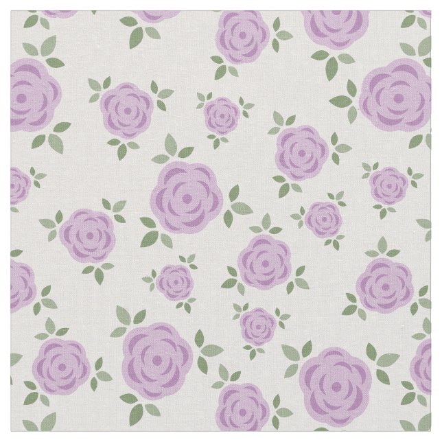 Cute Lavender Floral Pattern Fabric (Close Up)