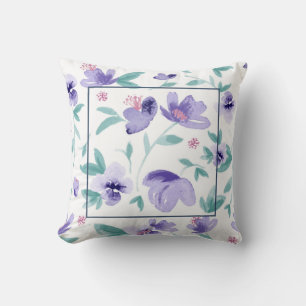 Cute lavender flowers pattern cushion