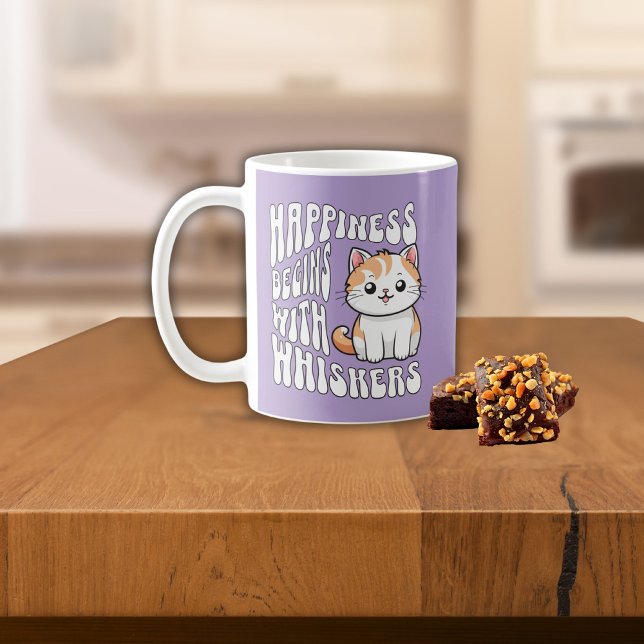 Cute lavender funny cat saying coffee mug (Creator Uploaded)