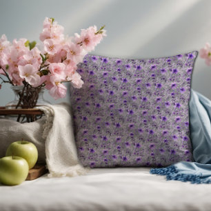 Cute lavender pattern watercolor flower light grey cushion