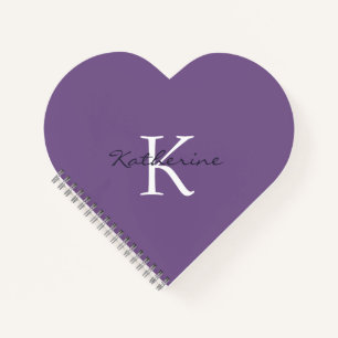 Cute Lavender Purple Personalised Heart Shaped Notebook