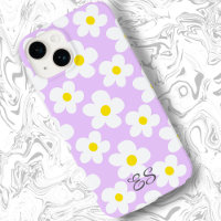 Cute lavender retro daisies floral