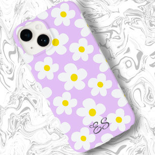 Cute lavender retro daisies floral Case-Mate iPhone 14 case
