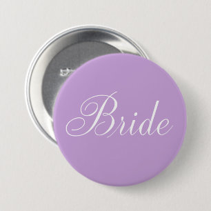 Cute Lavender Script Typography "Bride" 7.5 Cm Round Badge