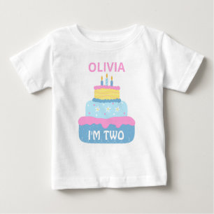 Cute Layered Birthday Girl 2 year old Personalised Baby T-Shirt