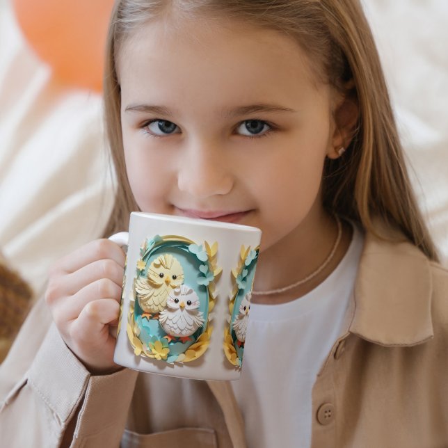 Cute Layered Paper Style Chicks Coffee Mug (Creator Uploaded)