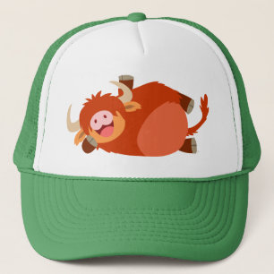 Cute Lazy Cartoon Highland Cow Hat