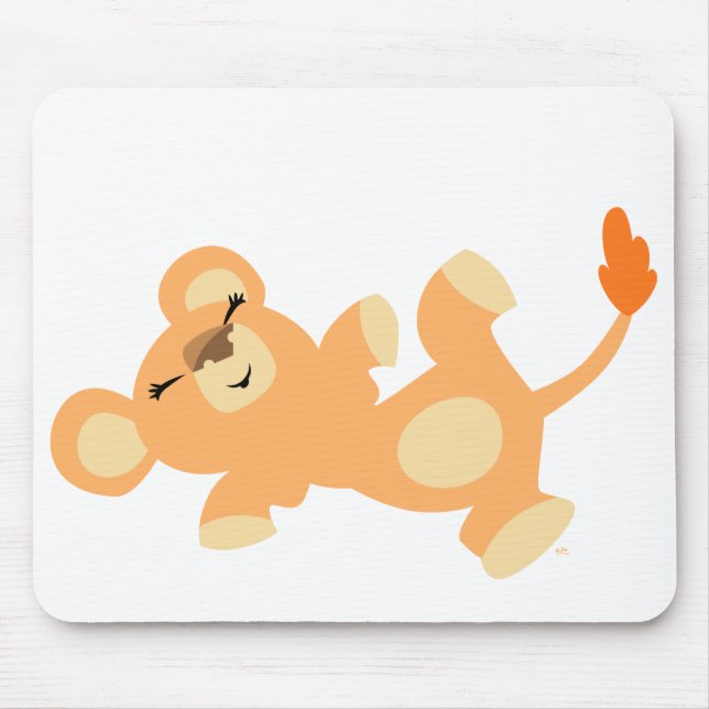 Cute Lazy Cartoon Lioness mousepad (Front)