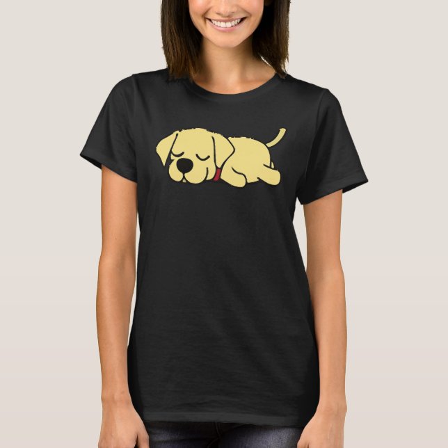 Cute Lazy Lab Sleeping T-Shirt (Front)