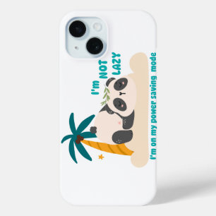 Cute lazy panda iPhone 15 case
