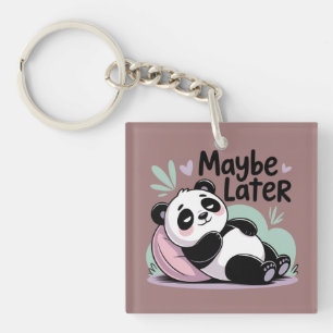 Cute Lazy Panda – “Maybe Later” Relaxing Panda Key Ring