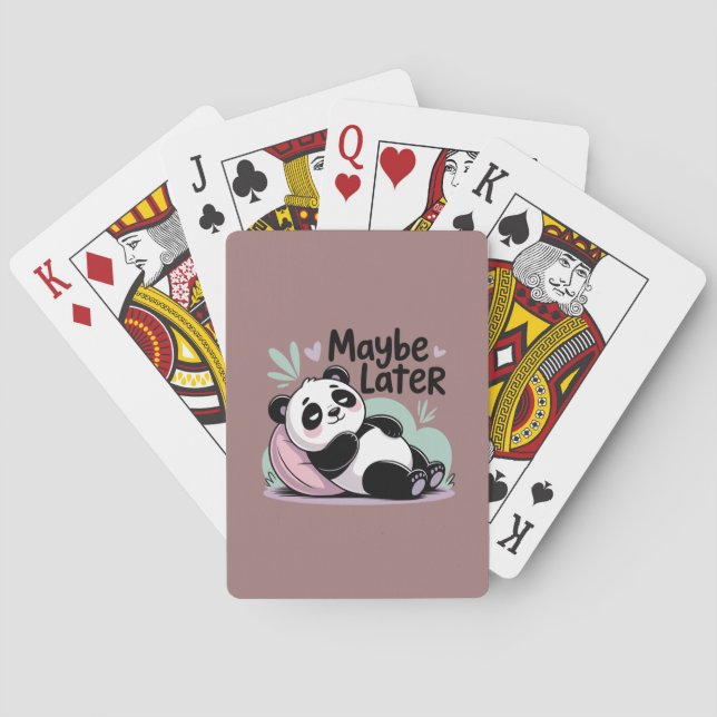 Cute Lazy Panda – “Maybe Later” Relaxing Panda Playing Cards (Back)