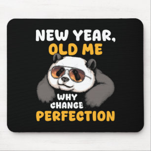 Cute Lazy Panda New Year Old Me 2026 Funny Sarcast Mouse Pad