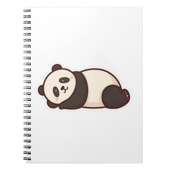 Cute Lazy Panda Sticker – Kawaii Sleeping Panda  Notebook (Front)