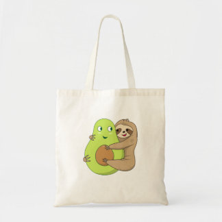 Cute Lazy Sloth Animal Avocado Lover Gift Hugging Tote Bag