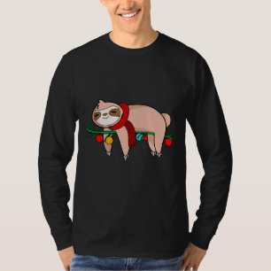 Cute Lazy Sloth Santa Christmas With T-Shirt