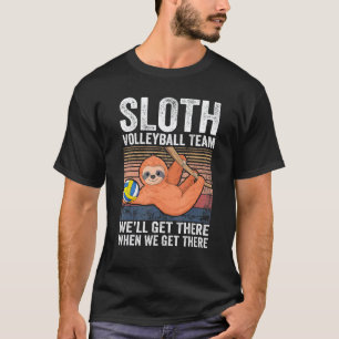 Cute lazy Sloth volleyball Team Funny Retro volley T-Shirt