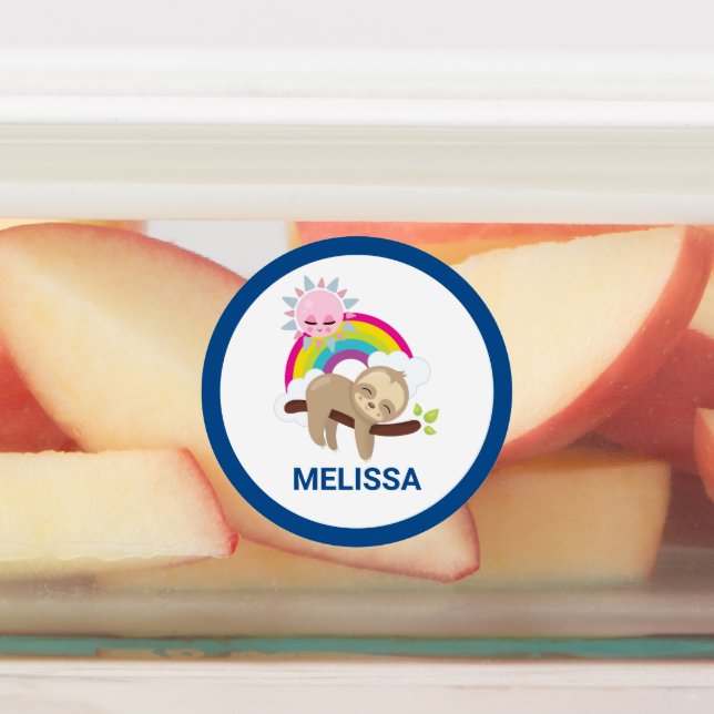 Cute Lazy Sloth with Sun & Rainbow (Affixed)