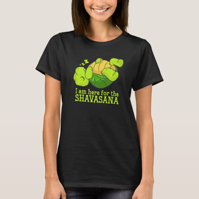 Cute Lazy Turtle Loves Shavasana And Yoga T-Shirt (Front)
