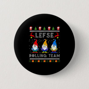 Cute Lefse Rolling Team Norwegian Gnomes Ugly Xmas 6 Cm Round Badge
