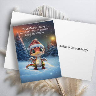 Cute Legendary Dragon Christmas Card