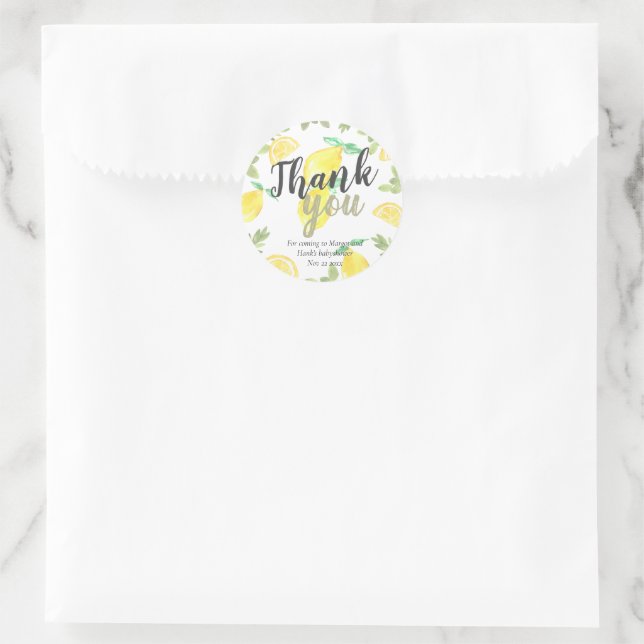 Cute lemon babyshower party favour stickers (Bag)