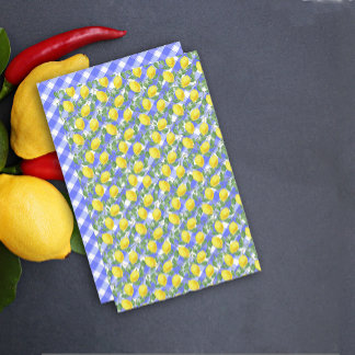 Cute lemon  blue Buffalo Plaid 