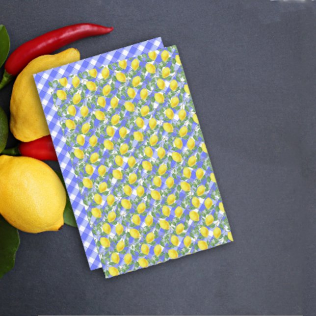 Cute lemon  blue Buffalo Plaid  (Creator Uploaded)