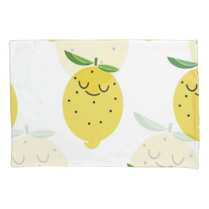Cute Lemon Cartoon: Seamless Vintage Pillowcase