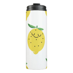 Cute Lemon Cartoon: Seamless Vintage Thermal Tumbler