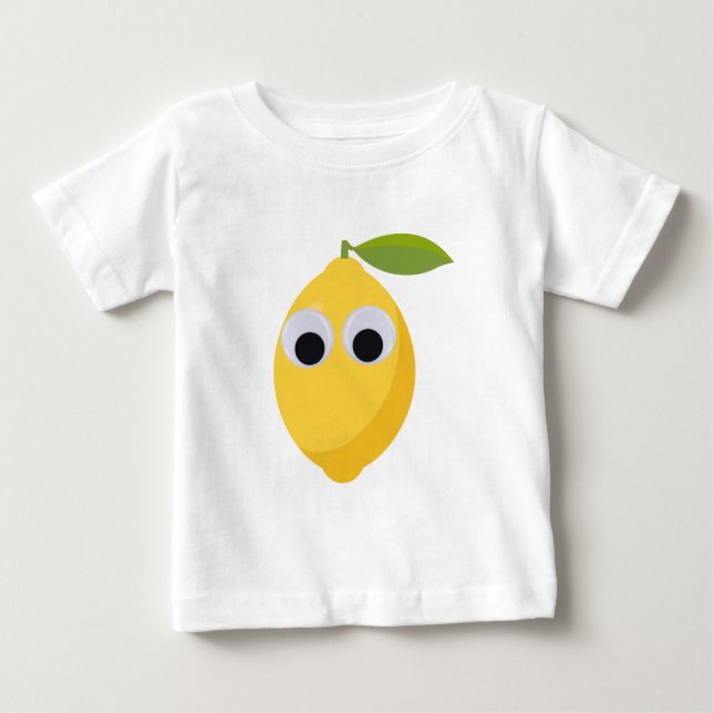 Cute Lemon Character with Googly Eyes  Baby T-Shirt (Front)