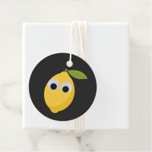Cute Lemon Character with Googly Eyes Favour Tags