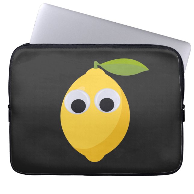 Cute Lemon Character with Googly Eyes  Laptop Sleeve (Front)