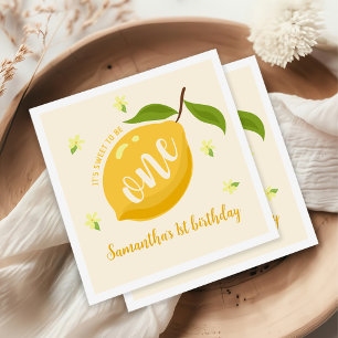 Cute Lemon Citrus 1st Birthday  Napkin