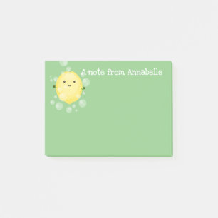 Cute lemon citrus fruit cartoon illustration post-it notes