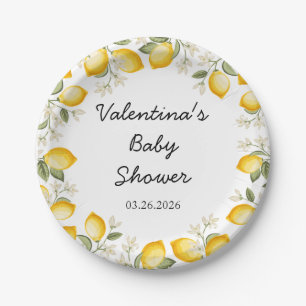Cute Lemon Citrus Fruit Summer Baby Shower Paper Plate