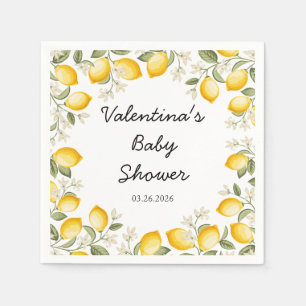 Cute Lemon Citrus Fruit Summer Baby Shower Square Napkin