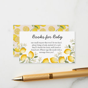 Cute Lemon Citrus Fruit Summer Books For Baby Enclosure Card