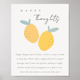 Cute Lemon Citrus Late Night Diaper Nappy Game Poster
