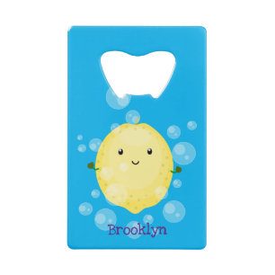 Cute lemon fruit cartoon bubbles illustration