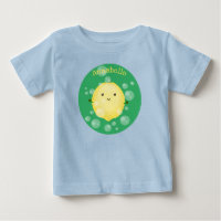 Cute lemon fruit cartoon bubbles illustration