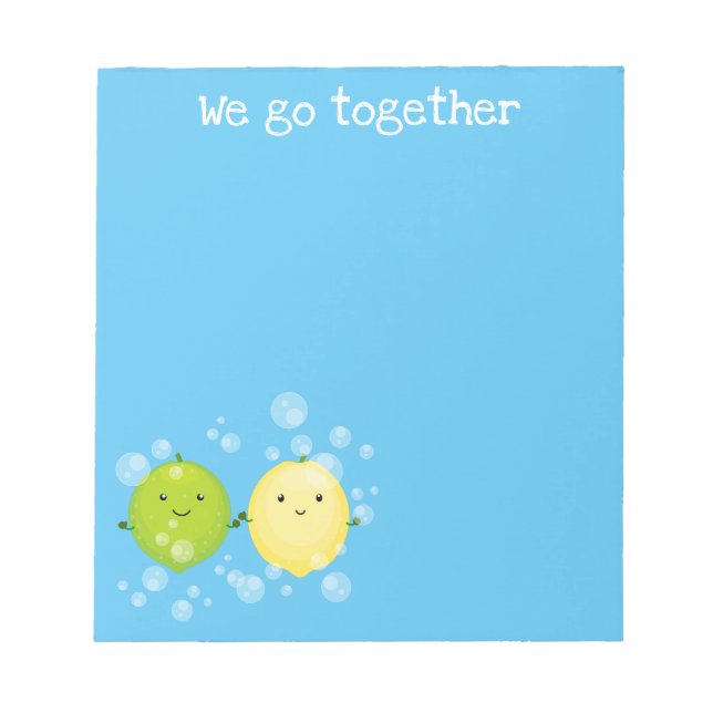 Cute lemon lime fruit cartoon illustration notepad (Front)